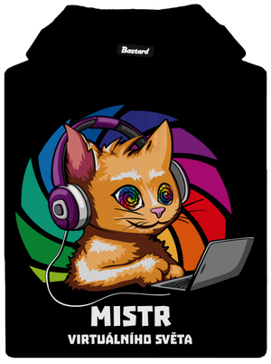 Mistr virtuálního světa pánská mikina klokanka Black