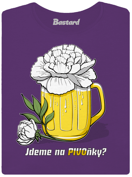 Pivoňky dámské tričko premium Purple