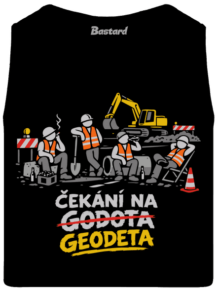 Čekání na geodeta pánské tílko Black
