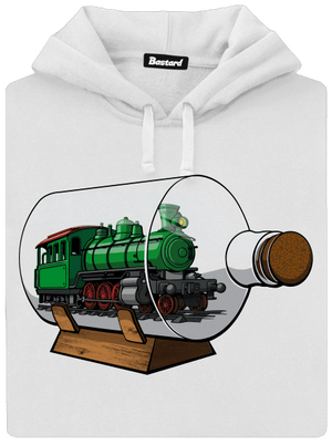 Lokomotiva v láhvi dámská mikina klokanka White