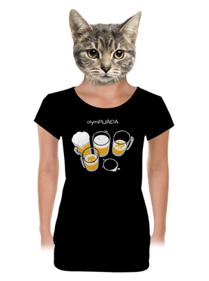 Pijáda dámské tričko s lemem Black