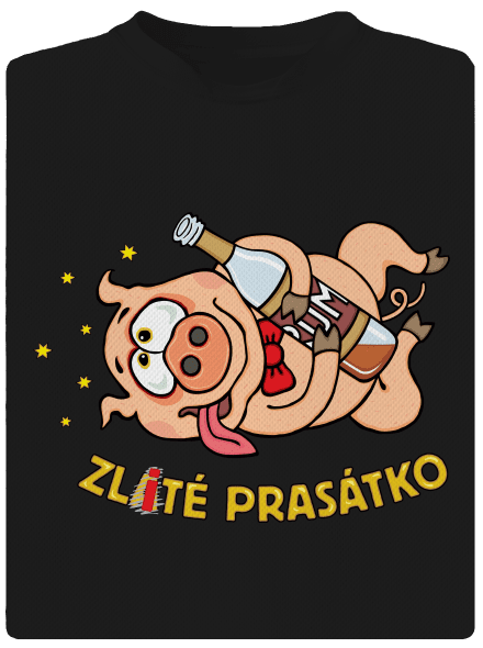Zlité prasátko dětské sportovní tričko Black