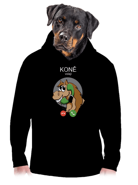 Koně volají pánská mikina klokanka Black