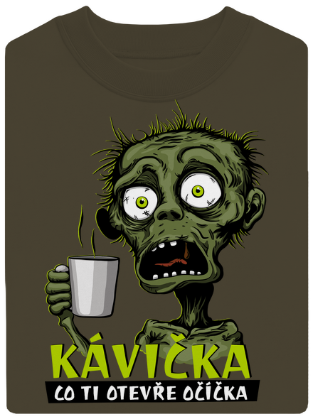 Zombie kávička unisex mikina bez kapuce Urban Khaki