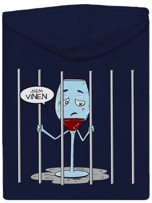 Jsem vinen pánská mikina na zip Navy