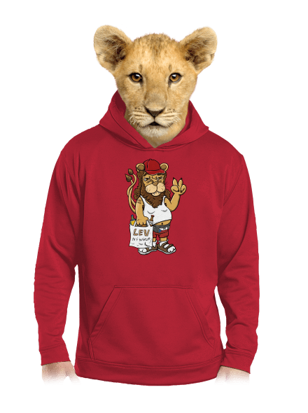 Lvíček dětská mikina klokanka Fire Red