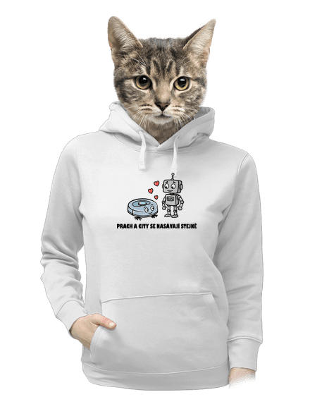 Láska mezi roboty dámská mikina klokanka White