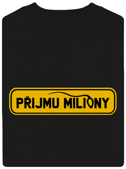Miliony unisex mikina bez kapuce Black