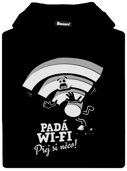 Padá wi-fi dětská mikina klokanka Black