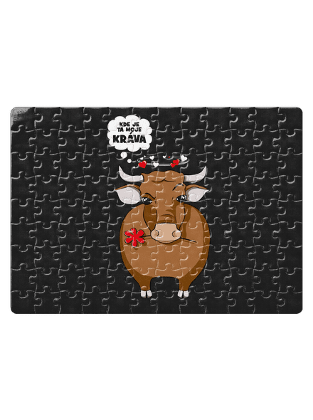 Kráva a bejk puzzle White