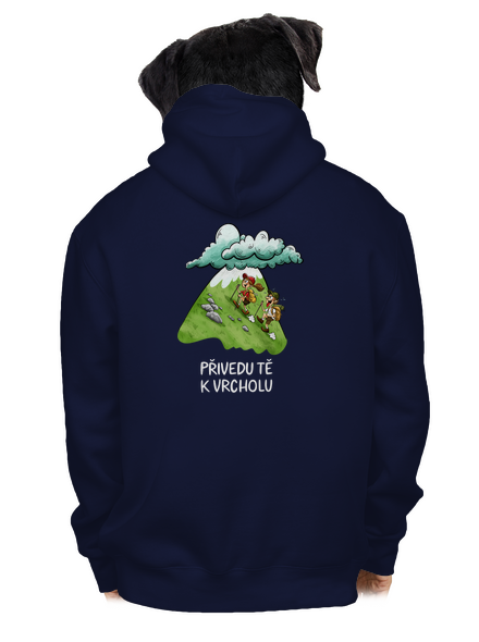 Přivedu tě k vrcholu pánská mikina na zip Navy