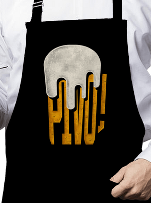 Nápis Pivo zástěra Black