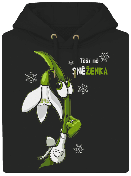 Sněženka a Tulipán unisex mikina premium Dark Black