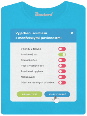 Manželské povinnosti dámské tričko s lemem Blue Atol