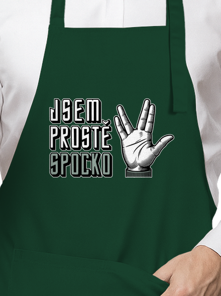 Jsem Spocko zástěra Bottle Green