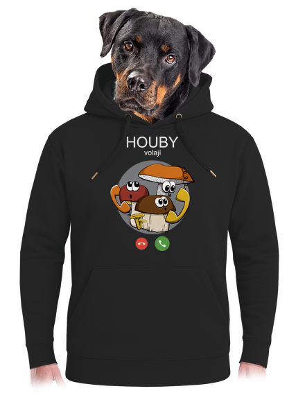 Houby volají unisex mikina premium Dark Black