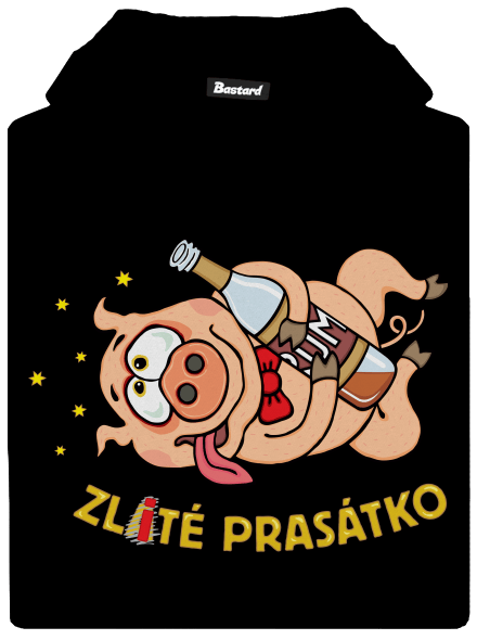 Zlité prasátko dětská mikina klokanka Black