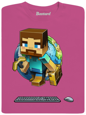 B17: Minecraft dětské tričko Fuchsia