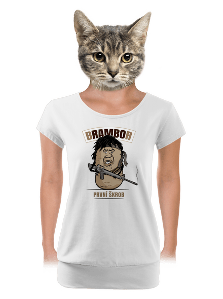 Brambor dámské tričko s lemem White