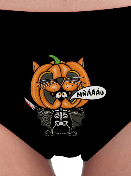 Halloweenská kočička dámské kalhotky Black