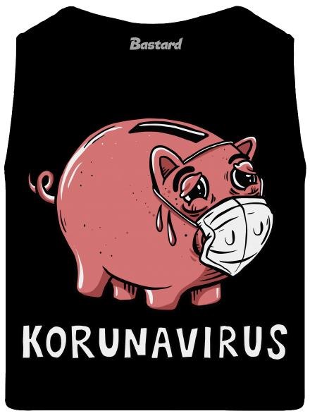 Korunavirus v kasičce pánské tílko Black