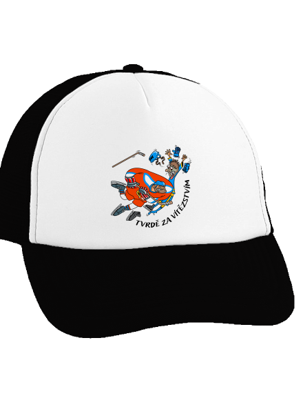 Tvrdě za vítězstvím kšiltovka truckerka Black cap