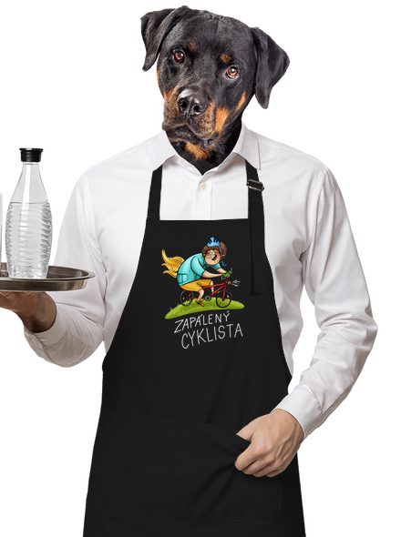 Zapálený cyklista zástěra Black