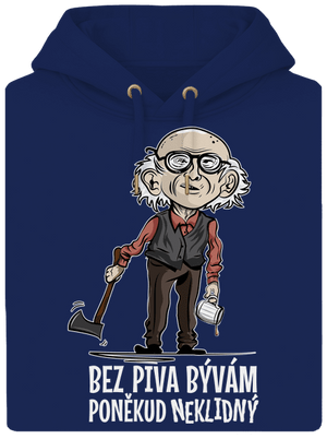 Neklidný bez piva unisex mikina premium Navy