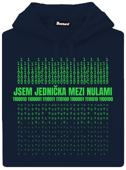 Jednička mezi nulami pánská mikina klokanka Navy