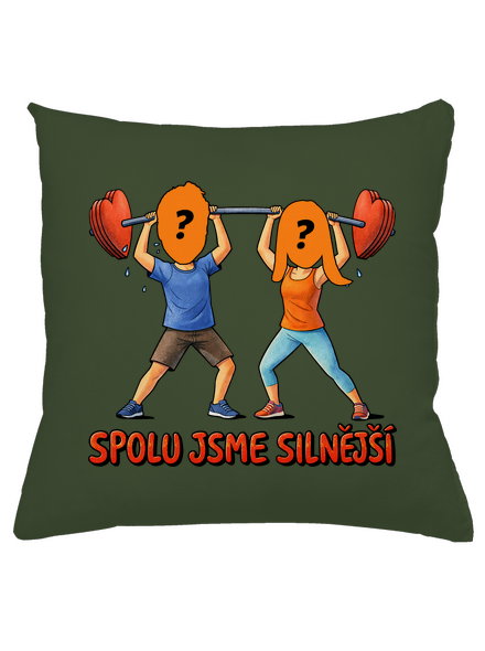 Spolu jsme silnější polštář Olive Green