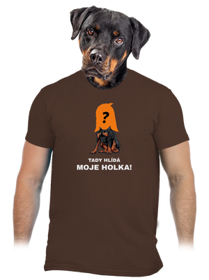 Tady hlídám já pánské tričko Brown