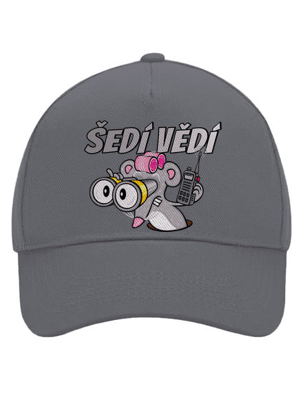 Šedí vědí - myš kšiltovka baseballka Graphite grey