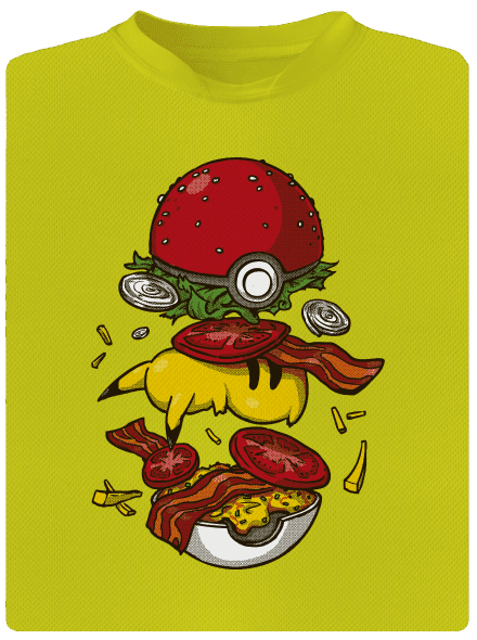 Pokémon burger dětské sportovní tričko Neon Yellow
