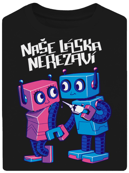 Roboti unisex tričko oversized Black