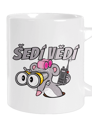 Šedí vědí - myš velký hrnek White