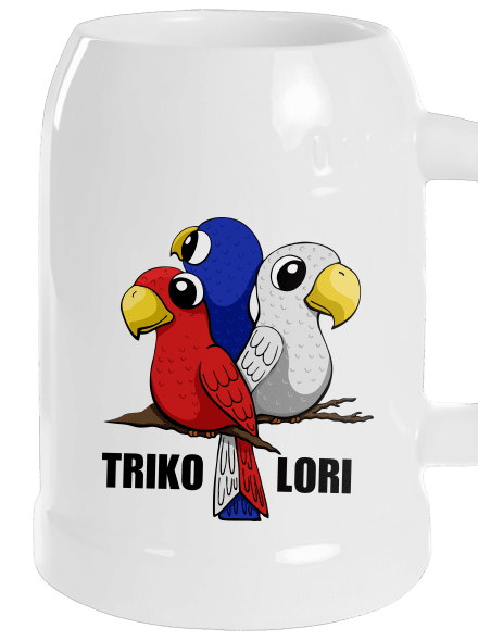 Trikolori půllitr White