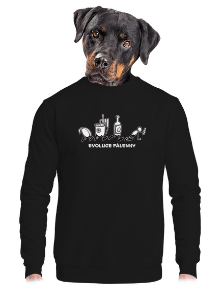 Evoluce pálenky unisex mikina bez kapuce Black