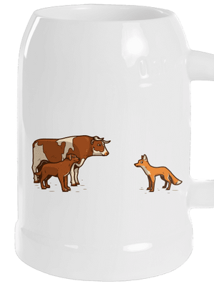 Vůl, pes a vulpes půllitr White