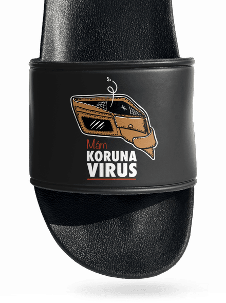Korunavirus v peněžence pantofle Black