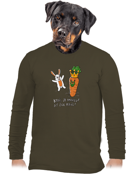Král je mrkev, ať žije král pánské dlouhý rukáv Urban Khaki