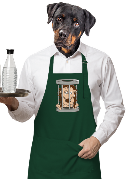 Ježeček v kleci zástěra Bottle Green