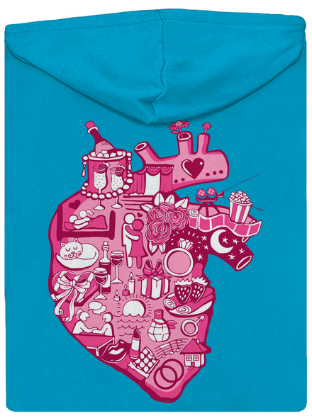 Srdce bije pro  dámská mikina na zip Blue Atol