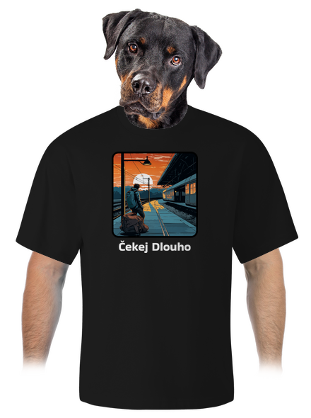 Čekej dlouho unisex tričko oversized Black
