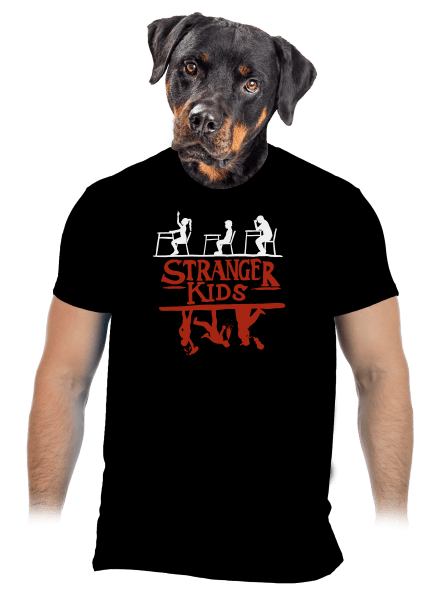 Školní potisk Stranger kids pánské tričko Black