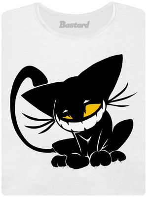Evil cat dámské tričko s lemem White