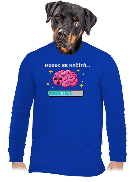 Mozek se načítá pánské dlouhý rukáv Royal Blue