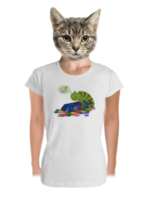 Zmatený chameleon dámské tričko premium White