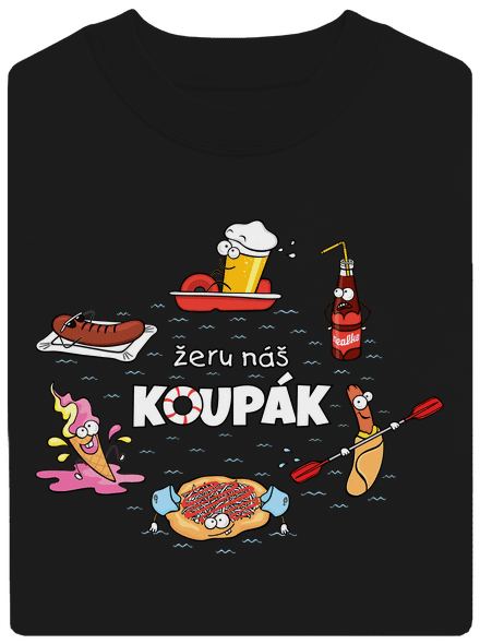 Český koupák unisex mikina bez kapuce Black