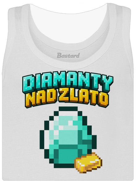 Diamanty nad zlato dámské tílko klasické White