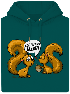 Alergická veverka unisex mikina premium Emerald Green